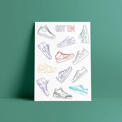 Color temporary tattoos - Sneakers lover