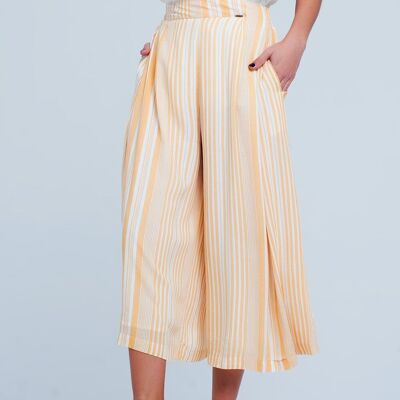 Culottes in yellow stripe