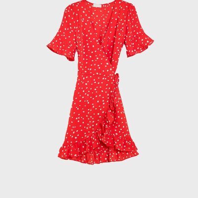 red polka dot mini dress