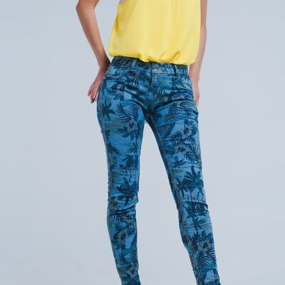 Jeans reversibili di colore blu medio