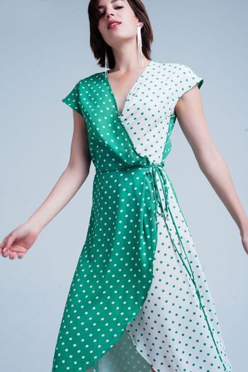 Robe verte à pois 6