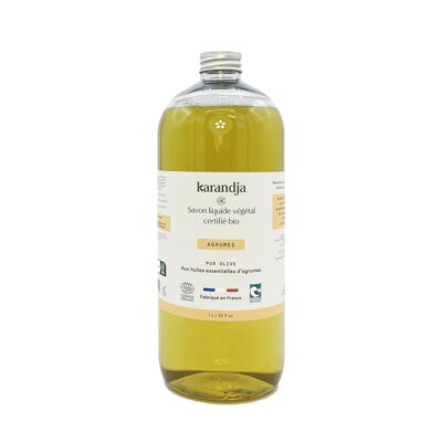 Jabón líquido vegetal puro de oliva certificado ecológico CÍTRICOS 1 L