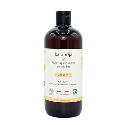 Sapone liquido vegetale puro all'oliva certificato biologico AGRUMI 500ml