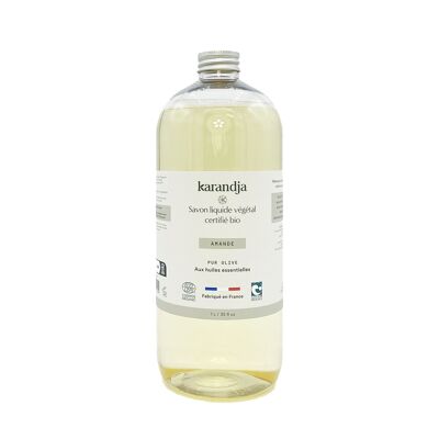 Pure olive vegetable liquid soap certified organic ALMOND 1 L