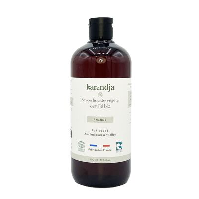 Savon liquide végétal pur olive certifié bio AMANDE 500ml