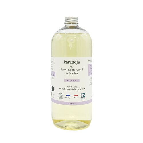 Savon liquide végétal pur olive certifié bio LAVANDE 1L