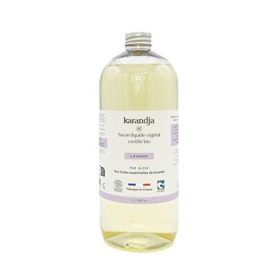 Jabón líquido vegetal puro de oliva certificado ecológico LAVANDA 1L