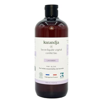 Sapone liquido vegetale puro all'oliva certificato biologico LAVANDA 500ml