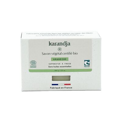 Certified organic vegetable soap AMANDINE: Volume - 100g