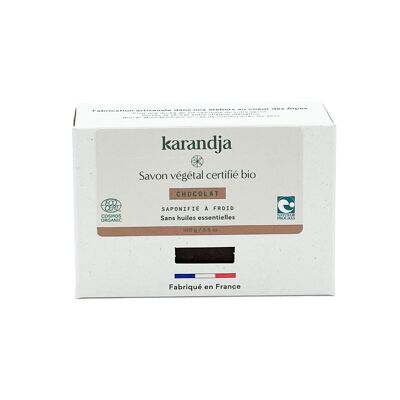 Certified organic vegetable soap CHOCOLATE: Volume - 100g