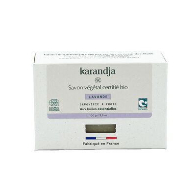 Certified organic vegetable soap LAVENDER: Volume - 100g