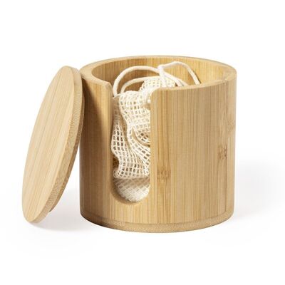 Bamboo dispenser + 5 reusable cotton wipes