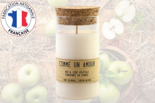 Bougie artisanale parfumée aux pommes vertes 110g 30h de combustion