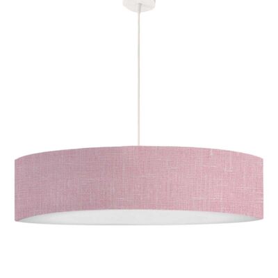 Pink Linen Effect Printed Pendant Light