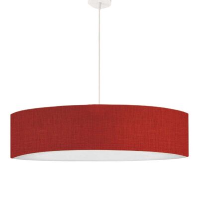 Red Linen Effect Printed Pendant Light