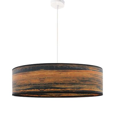 Ebony wood effect printed pendant light