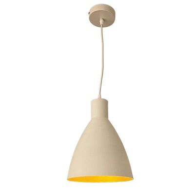 White Metal and Gold Pendant Lamp CONI