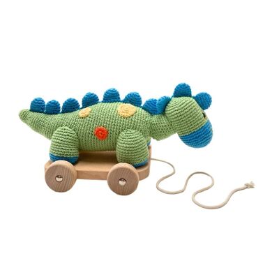 Babyspielzeug 2 in 1 Nachziehspielzeug Dinosaurier Steggi grün