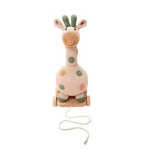 Baby Toy 2 in 1 Pull along toy giraffe taupe