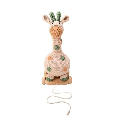 Babyspielzeug 2 in 1 Nachziehspielzeug Giraffe taupe