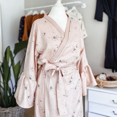 Twigs ruffle blush kimono
