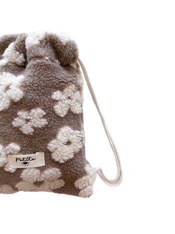 Sac à dos à cordon Teddy / beige fleuri 2