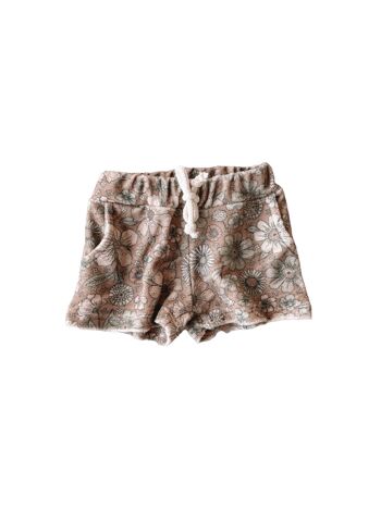 Short en éponge / caramel floral audacieux 1