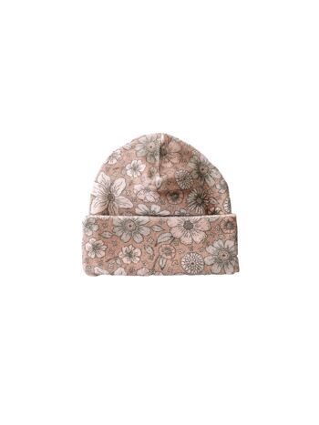 Bonnet Terry / caramel floral audacieux