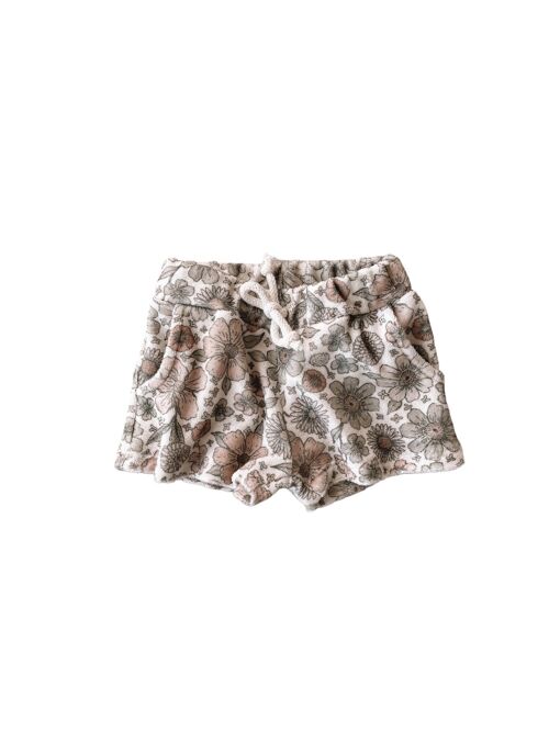 Terry shorts / bold floral ecru