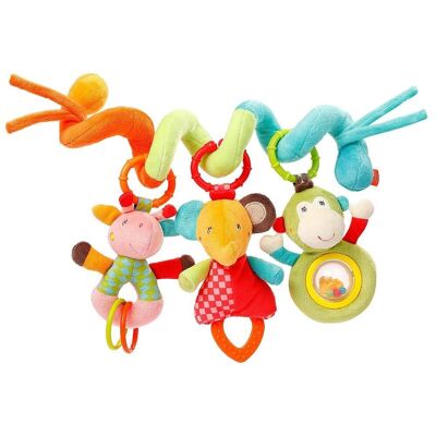 Activity spiral Safari – fabric spiral with animal pendants to grasp, feel and play with