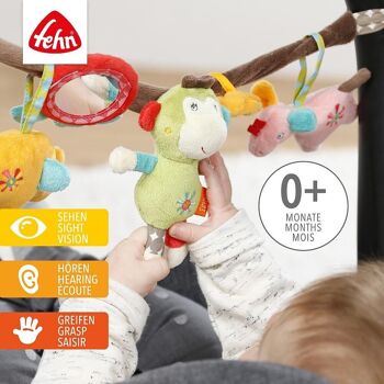 Chaîne de poussette Safari - chaîne mobile avec figurines suspendues pour une suspension flexible sur les poussettes, sièges bébé, lits, berceaux et arche de jeu 2