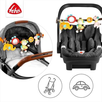 Chaîne de poussette Safari - chaîne mobile avec figurines suspendues pour une suspension flexible sur les poussettes, sièges bébé, lits, berceaux et arche de jeu 4