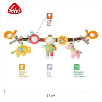 Chaîne de poussette Safari - chaîne mobile avec figurines suspendues pour une suspension flexible sur les poussettes, sièges bébé, lits, berceaux et arche de jeu 5