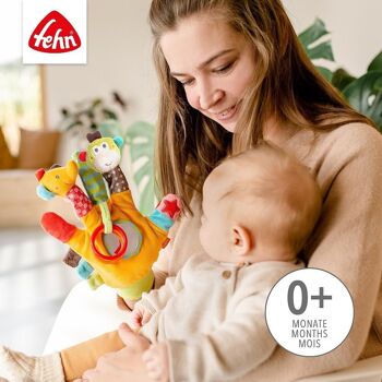 Gant de jeu Safari – gant de marionnette à doigts avec hochet et grincement pour bébés et jeunes enfants à partir de 0 mois 2