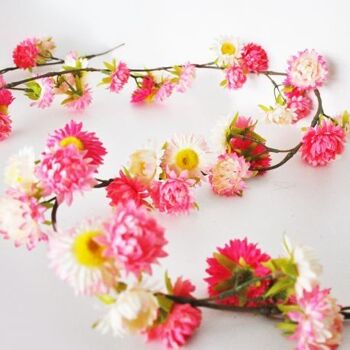 Guirlande de fleurs rose artificielle 180 cm - Décoration florale 1