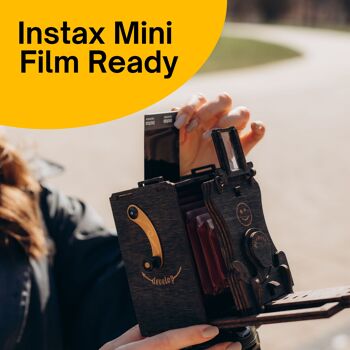 Kit de mini appareil photo instantané à sténopé DIY pour auto-assemblage (marron teinté) 7
