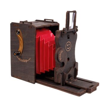 Kit de mini appareil photo instantané à sténopé DIY pour auto-assemblage (marron teinté) 12