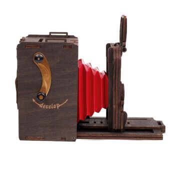 Kit de mini appareil photo instantané à sténopé DIY pour auto-assemblage (marron teinté) 13