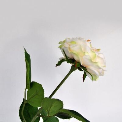 Rose sur tige jaune artificielle 32 cm  - Composition florale