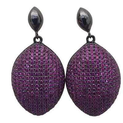Hole earring with amethyst zircon pave