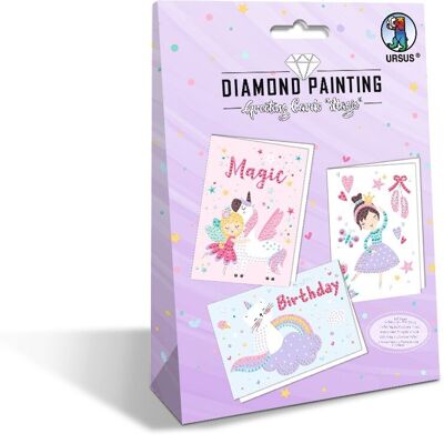 Crads de felicitación con pintura de diamantes "Magic"