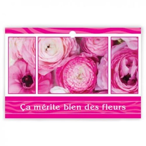 Eternel 1002 007 "ça mérite bien des fleurs" x 10 cartes - Carte de vœux