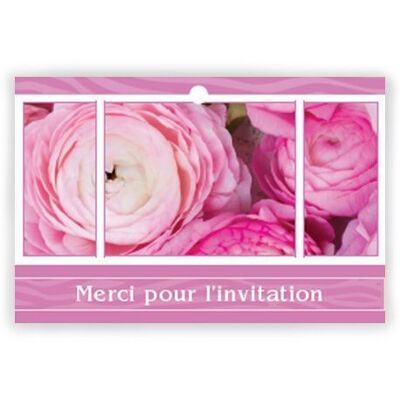 Eternel 1002 019 Merci pour l'invitation x 10 cartes - Carte de vœux