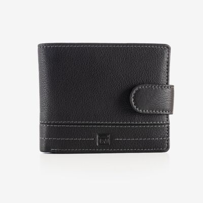 Leather wallet for men, black color, NEW DDDM/LEATHER Series. 11x9cm