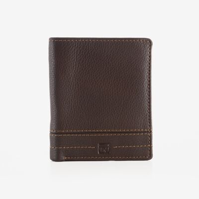 Leather wallet for men, brown, NEW DDDM/LEATHER Series. 9x11cm