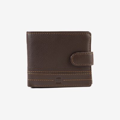 Leather wallet for men, brown, NEW DDDM/LEATHER Series. 11x9cm