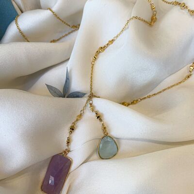 Anahita long necklace, set sapphires (SCHHO1)