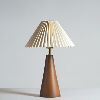 Lámpara de mesa artesanal de madera de nogal