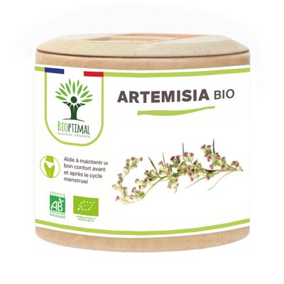 Organic Artemisia - Food supplement - 100% Mugwort Powder - Appetite Menstrual Cycle Kidney Health - Made in France - Ecocert Certified - Vegan - capsules