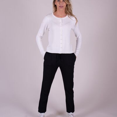 Women's full-length cardigan off-white viscose long sleeve - HANOI